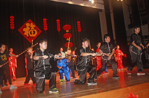 Great Wall Enrichment Center students who performed a martial arts Kung Fu demonstration
