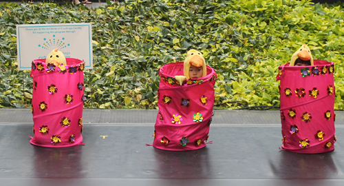 young girls and boys from the Cleveland Contemporary Chinese Culture Association (CCCCA) danced dressed as chickens