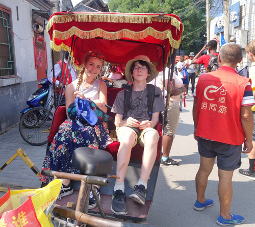 Riding in a rickshaw