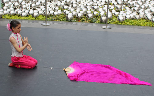 CCCCA young girl performing a solo Chinese fan dance