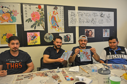 Participants show their works during the creative process