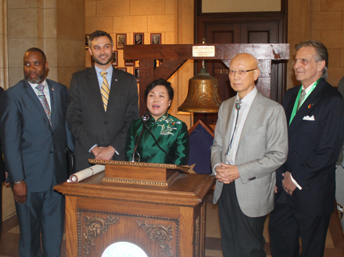 Chinese Dignitaries Speaking in Cleveland City Hall