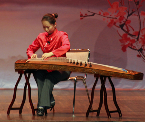 Qiming Zhu, Tania Li and Joanna Li from Ohio Contemporary Chinese School performed Chinese Folk Music Ensemble 