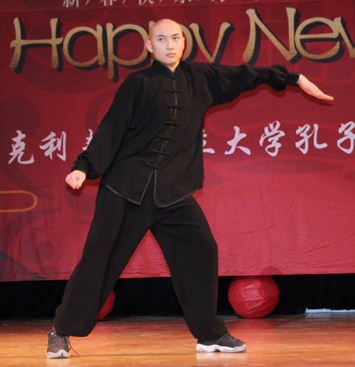 A student of the Westlake Reserve Academy performed Kung Fu Beats, a mixture of Kung Fu and dance 