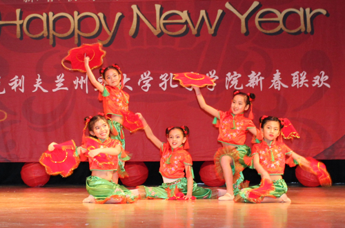 Students from the Great Wall Enrichment Center performed an original Chinese dance to celebrate the New Year. 