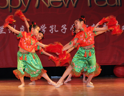 Students from the Great Wall Enrichment Center performed an original Chinese dance to celebrate the New Year. 