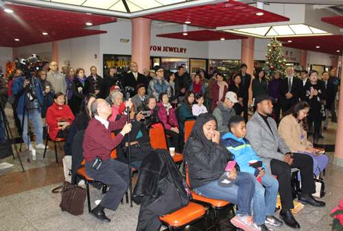 Crowd in Asia Plaza for the Stanley Eng ceremony