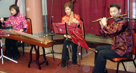 Chinese Music Group plays bamboo flute, Chinese guitar and Guzheng