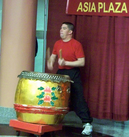 Drummer in Lion Dance for Chinese New Year