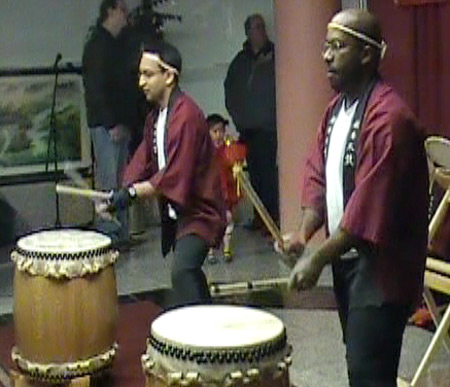 Daiko Icho Taiko drummers at Asia Plaza on Chinese New Year