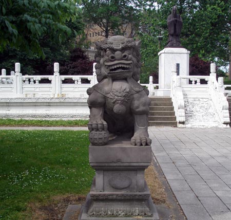 Lion Statue - Cleveland Chinese Cultural Garden - photos by Dan Hanson