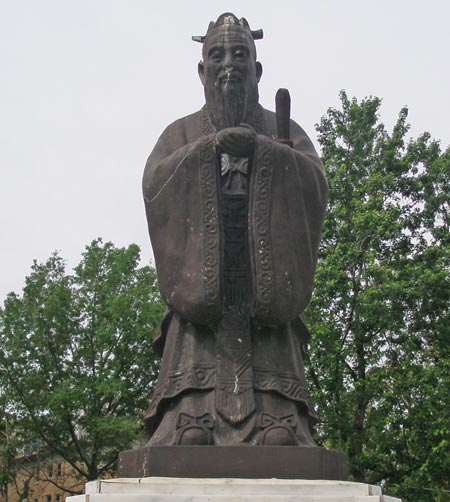 Confucius statue - Cleveland Chinese Cultural Garden - photos by Dan Hanson