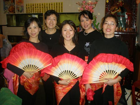 Chinese fan dancers