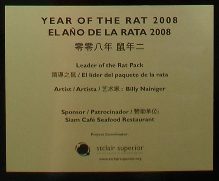 Leader of the Ratpack Rat sculpture for the Chinese Year of the Rat in Cleveland