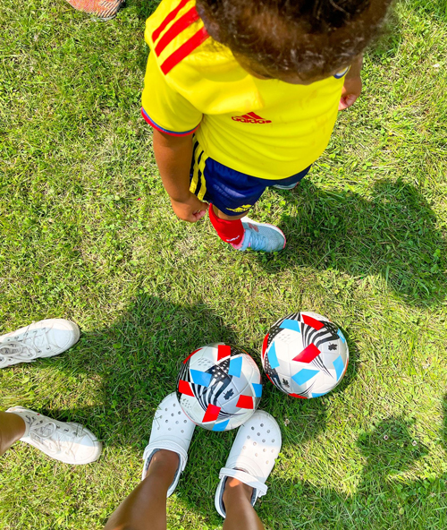 Colombian Independence Day picnic soccer balls