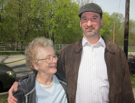 Julia Turkaly, wife of sculptor Joseph Turkaly, with son John