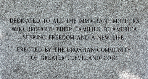 Croatian Immigrant Mother statue Dedication 