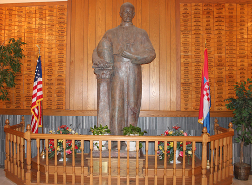 Cardinal Aloysius Stepinac statue in Croatian Lodge in Eastlake Cleveland Ohio
