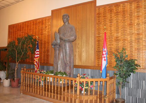 Cardinal Aloysius Stepinac statue in Croatian Lodge in Eastlake Cleveland Ohio