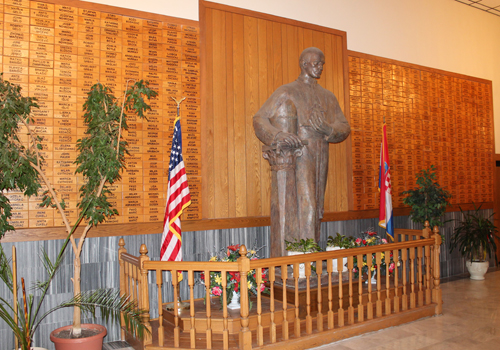 Cardinal Aloysius Stepinac statue in Croatian Lodge in Eastlake Cleveland Ohio