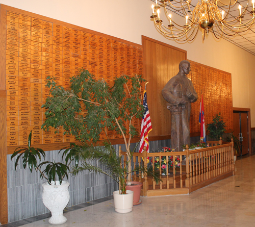 Cardinal Aloysius Stepinac statue in Croatian Lodge in Eastlake Cleveland Ohio