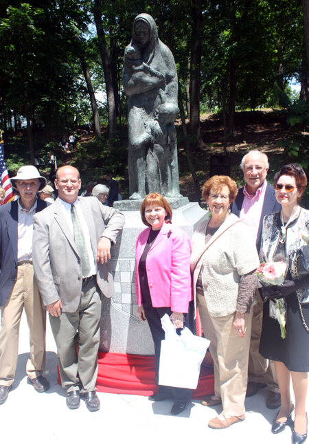 Cleveland Cultural Garden Group at Immigrant Mother Statue - Bill Jones, Tom Turkaly, Sheila Murphy Crawford, Carolyn Balogh, Rich Creppage and Mary Hamlin