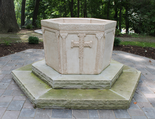 Baptismal Font of Prince Vieslav in Croatian Cultural Garden in Cleveland Ohio