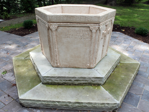 Baptismal Font of Prince Vieslav in Croatian Cultural Garden in Cleveland Ohio