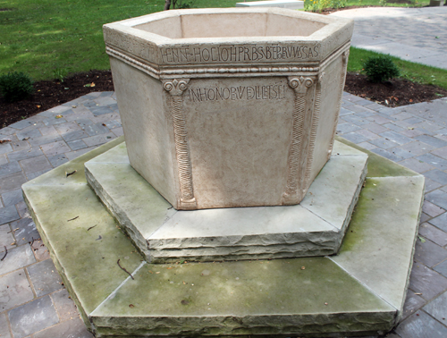 Baptismal Font of Prince Vieslav in Croatian Cultural Garden in Cleveland Ohio