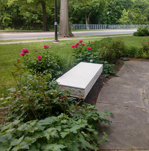 Bench from the Island of Brac in the Croatian Cultural Garden in Cleveland