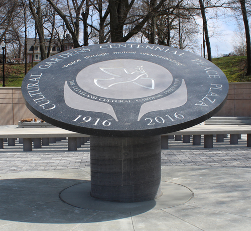 Cleveland Cultural Gardens Centennial Peace Plaza medallion