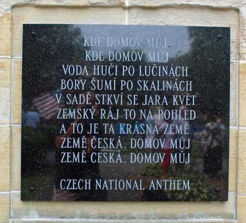 Czech national anthem plaque