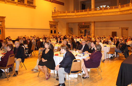 Crowd at Czechoslovakia 100th celebration in Bohemian national Hall