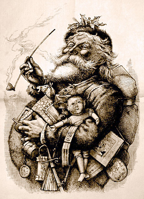 1881 illustration by Thomas Nast who, along with Clement Clarke Moore's 1823 poem 