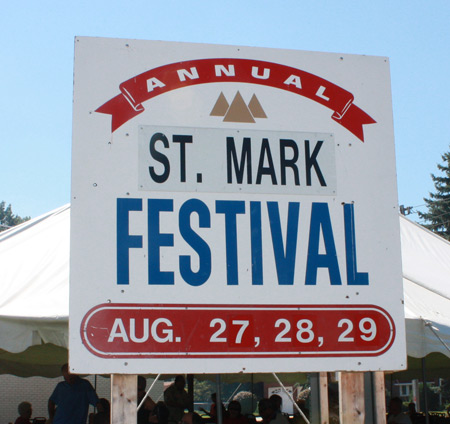 St Mark Coptic Orthodox Church Egyptian Festival sign