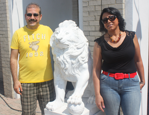 Wagdi Anton and wife with Lion of St Mark