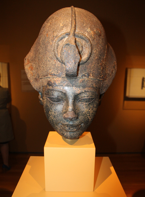 Head of Amenhotep III wearing the blue crown