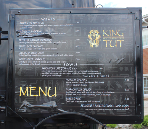 King Tut Egyptian Food Truck menu