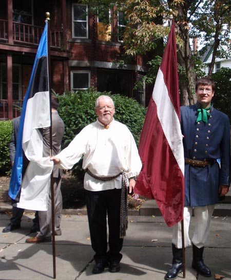 Estonian and Latvian Flags in the American Legion Cultural Garden in Cleveland, Ohio (photos by Dan Hanson)
