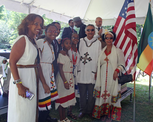 Ethio-American mosaic artist Ernesto Spinelli with his team