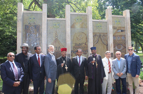 People at Ethiopian Garden dedication