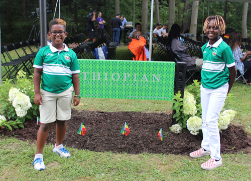 2 boys at Ethiopian Garden dedication