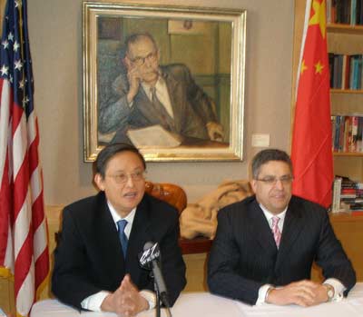 Zhou Wenzhong and Cleveland Council of World Affairs President & CEO Mark Santo