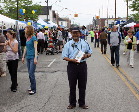 Festival volunteer Asim Datta on Payne Ave.