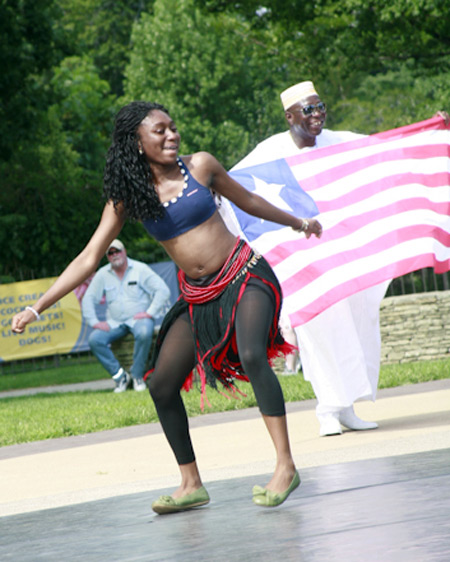 Liberian performers at the International Folk Festival in Cleveland Ohio