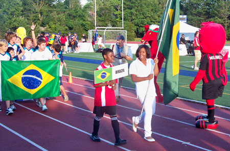 Young athletes from Brazil march in to the 5th Annual Continental Cup in Cleveland
