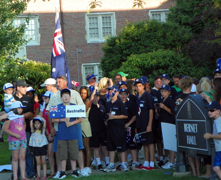 Australian athletes line up to start the Parade