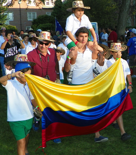 Young Colombian athletes at the 2011 Continental Cup