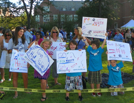 Fans watch Parade of young athletes at the 2011 Continental Cup