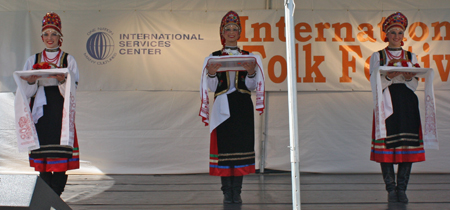 Traditional presentation of bread and salt by the St. Nicholas Orthodox Church Russian Youth Dancers